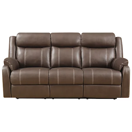 Casual Reclining Sofa with Drop Down Table